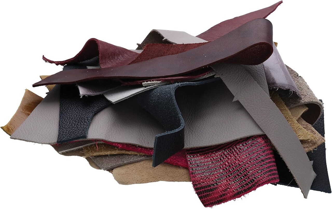 The Beadsmith Leather Remnants – Scrap Leather Made from Real Cow or Kudu Hide, Various Sizes and Colors per Bag